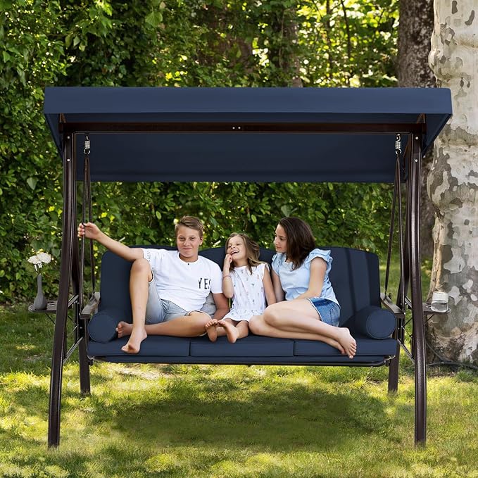 HOMREST 3 Person Outdoor Porch Swing - Image 6