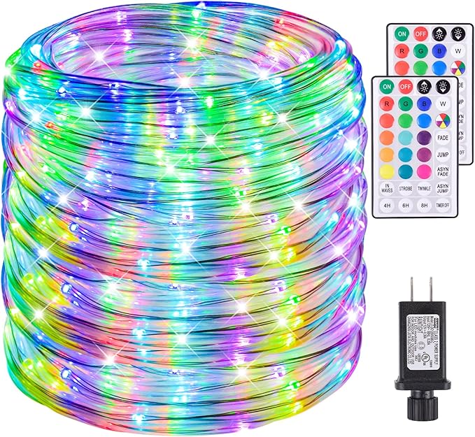 200Ft Rope Lights Outdoor, 18 Colors Changing 610 LED String Lights Plug in by Nazuwke