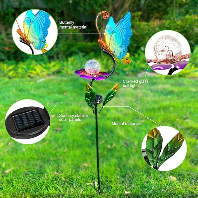HONGLAND Solar Butterfly Garden Lights, Outdoor Lights Garden Decor - Image 7
