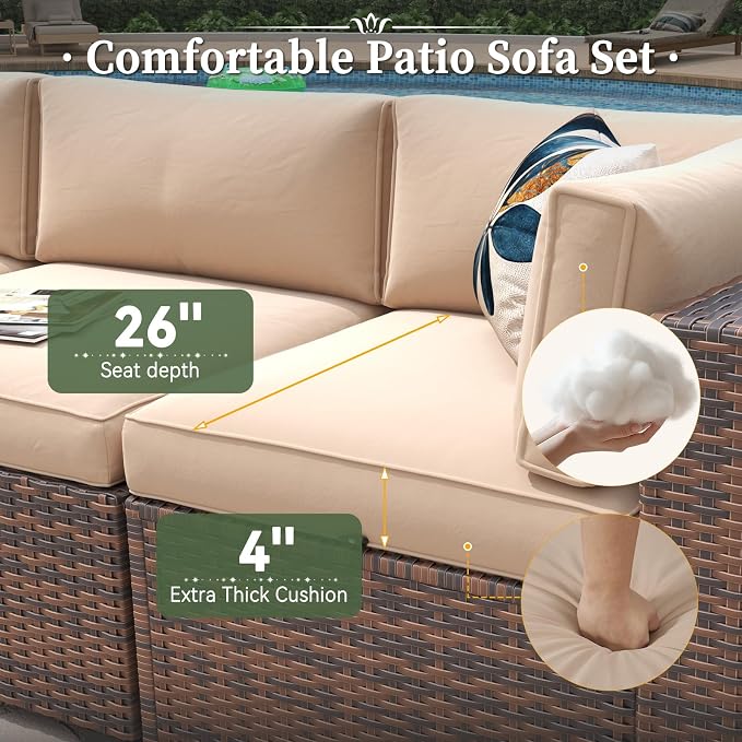 Aoxun 6 Piece Patio Furniture Set - Image 3