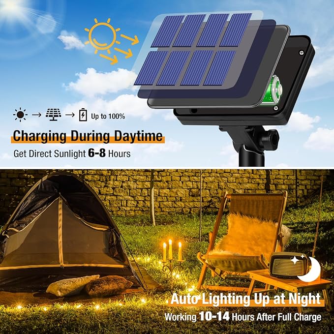 8 Pack Solar String Lights Outdoor, 640LED 264FT Waterproof 8 Modes Copper Wire - Image 2