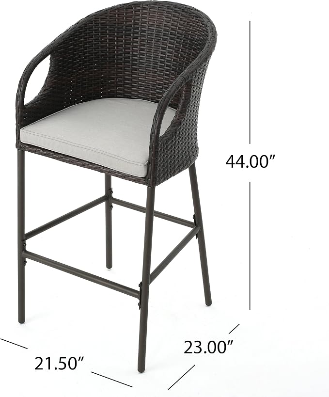 Christopher Knight Home Dominica Outdoor Wicker Barstools - Image 3