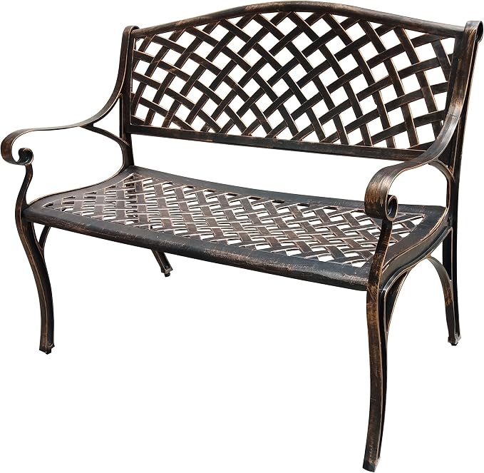 Oakland Living Outdoor Aluminum Modern Patio Bench Loveseat by Oakland+Living