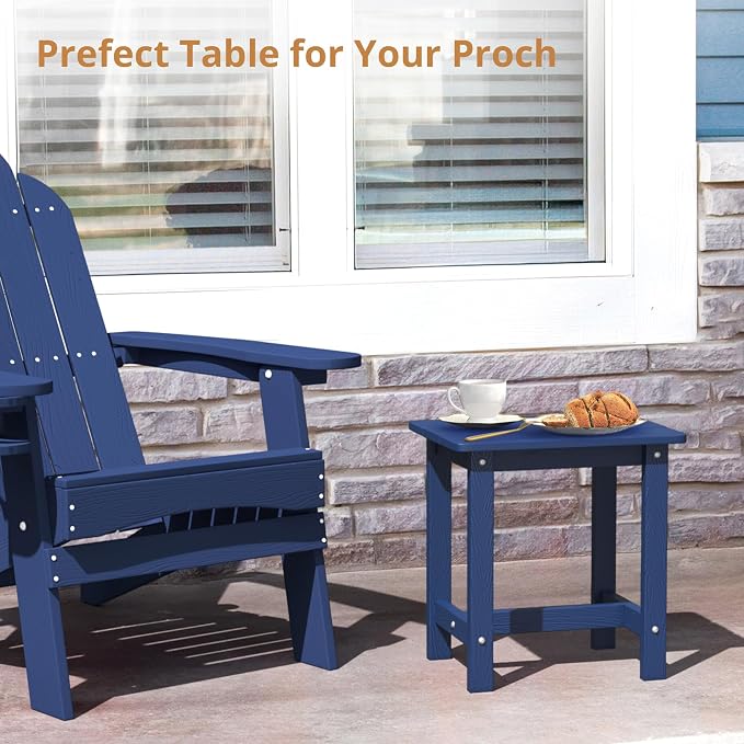 LUE BONA Outdoor Side Table Set of 2, HDPS Small Outdoor Table, Adirondack Side - Image 4