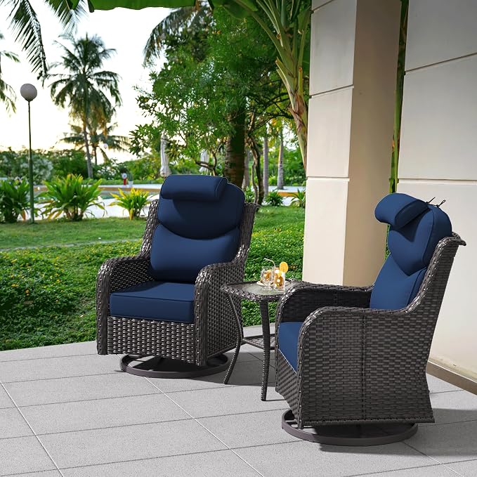 Patio Swivel Rocker Chairs of 2 by Meetleisure-LeisureLiving