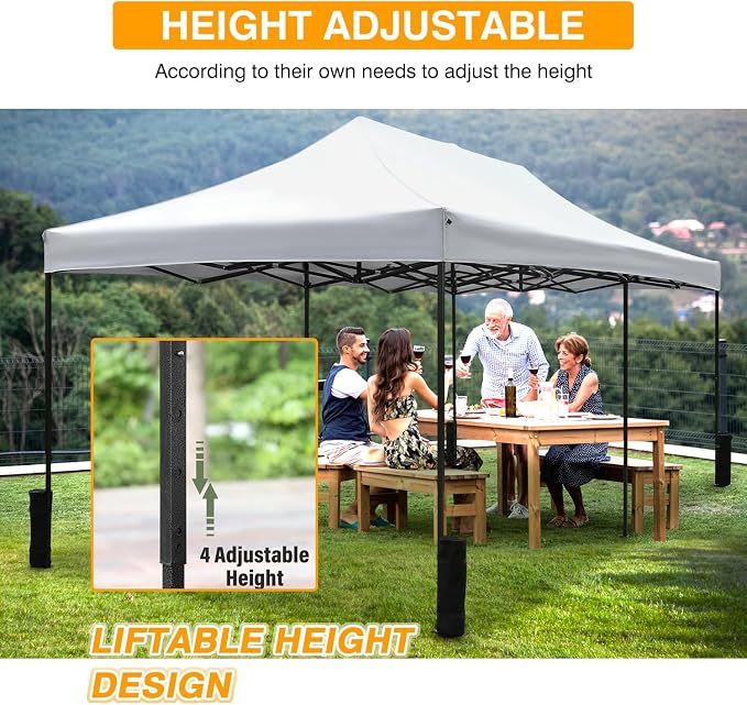10x20fT Pop-Up Canopy Tent – Adjustable Height Outdoor Gazebo, Quick Setup - Image 4
