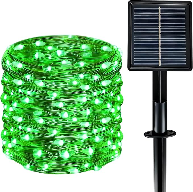 Solar String Lights Outdoor Waterproof 33ft 100LED 8 Modes Twinkle Lights Solar by Yaafen