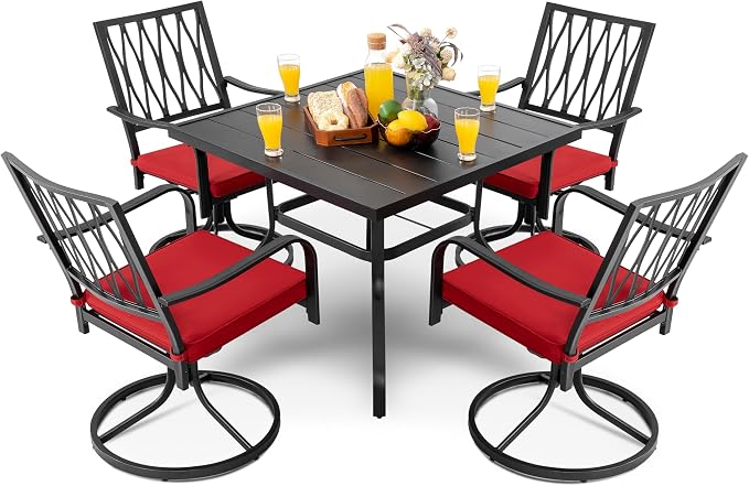 NUU GARDEN 5 Piece Outdoor Dining Set, Outdoor Furniture Set by NUUGARDENCORPORATION