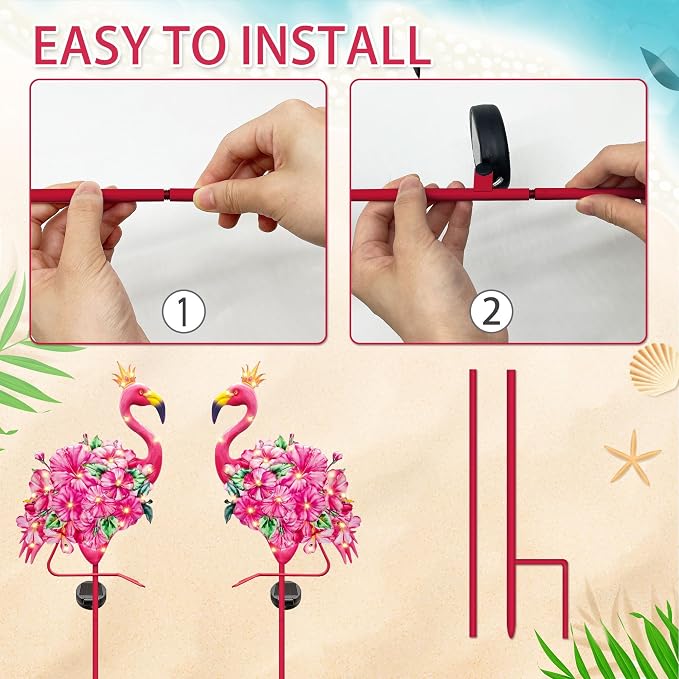 Hexagram Flamingo Yard Decor, Flamingo Solar Lights Outdoor - Image 7