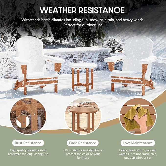 WestinTrends Dylan Adirondack Round Outdoor Side Table - Image 5
