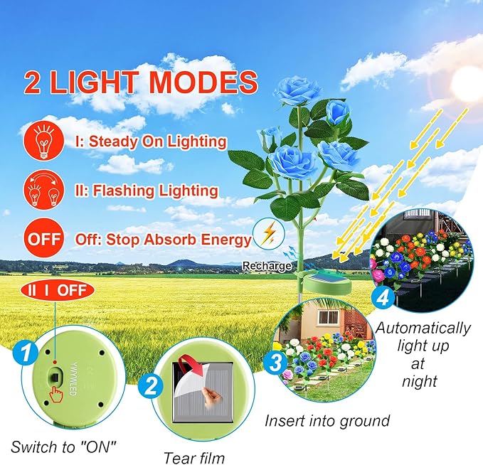 Solar Flower Lights Outdoor - Image 3