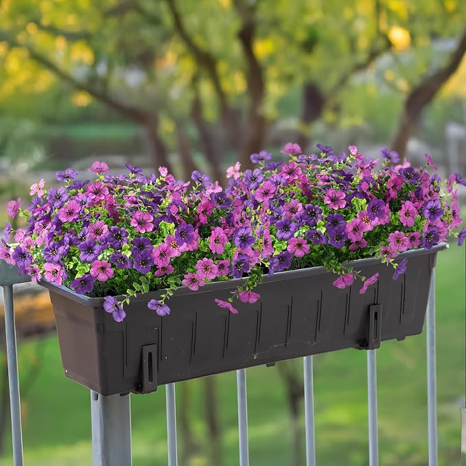 Artificial Flowers Faux Plants Outdoor Fake Flowers Spring Decor, 12 Bundles - Image 9