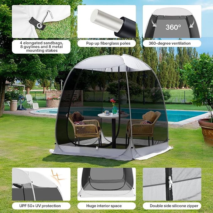 Alvantor® Screen House Gazebo, Pop Up Igloo Screened Canopy Tent - Image 5