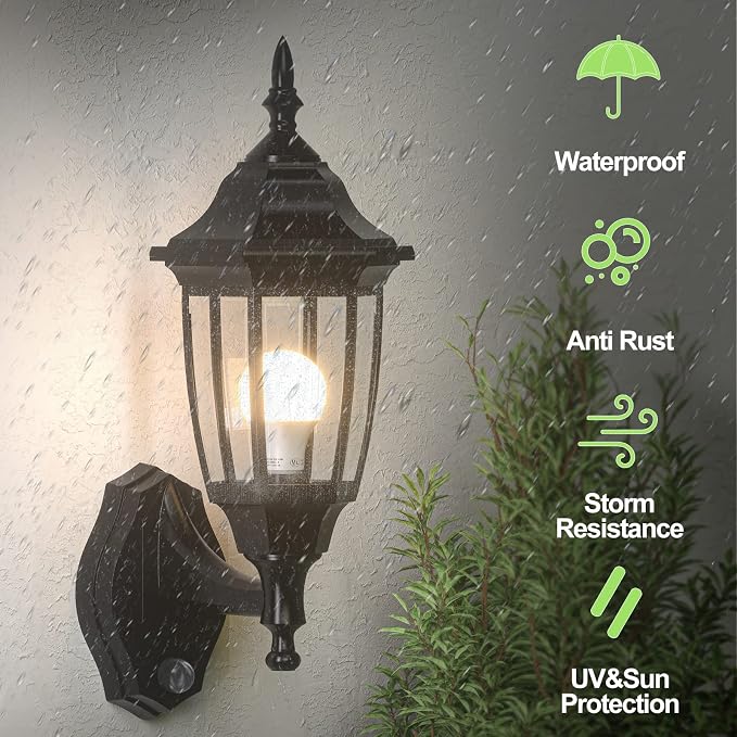 EMART Dusk to Dawn Plastic Outdoor Wall Light Fixtures - Image 3