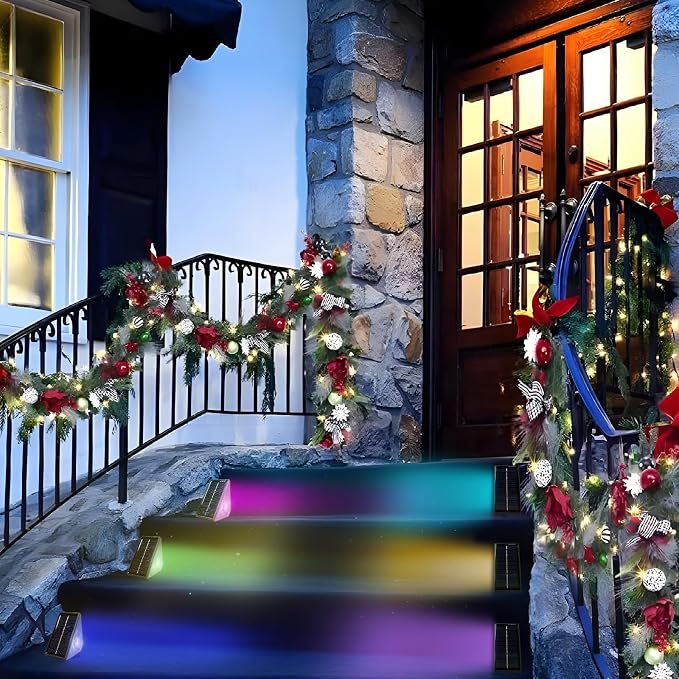 Solar Step Lights, 12 Pack Solar Stair Lights Outdoor Waterproof, Warm White/7 - Image 7
