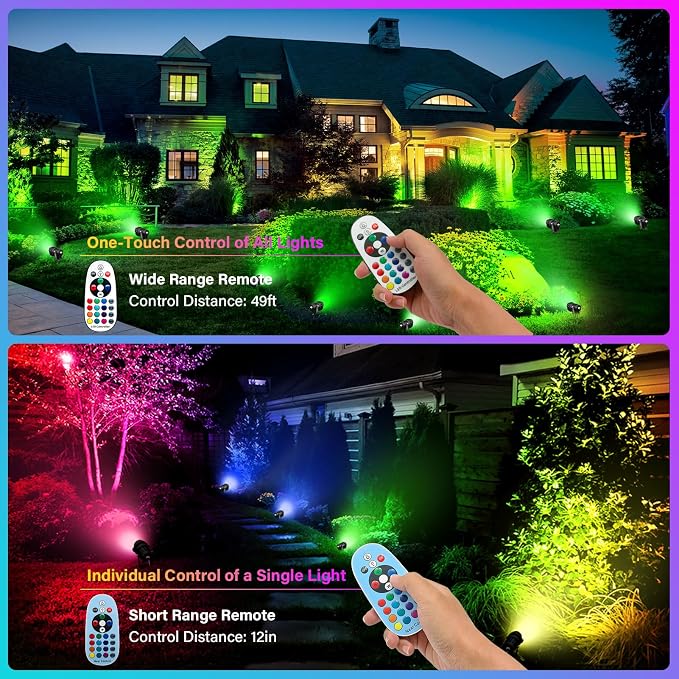 Christmas Spot Lights Outdoor Color Changing Landscape Spotlights, 12W RGBW LED - Image 5