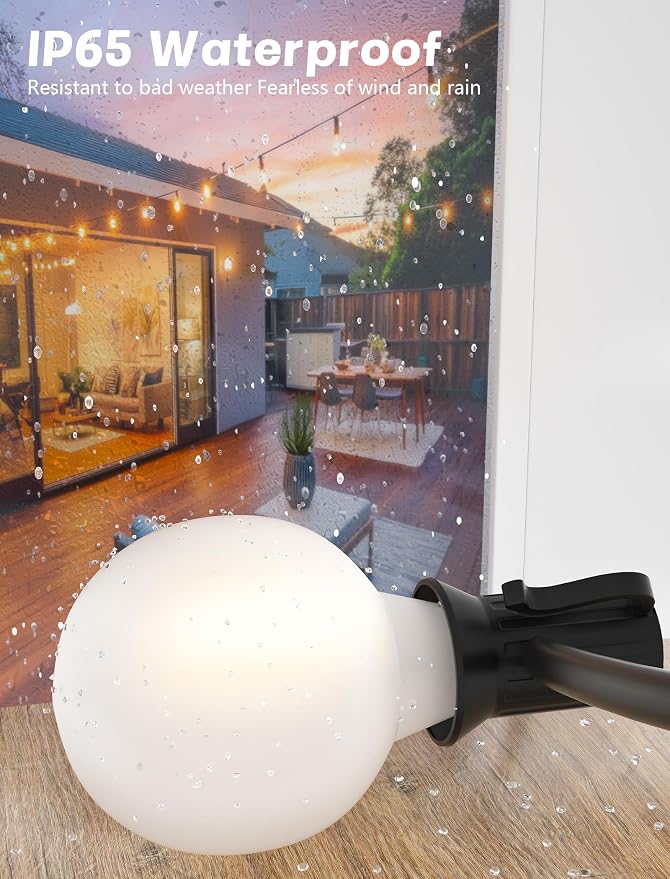 G40 Outdoor Globe Lights, 25FT Globe Christmas Lights - Image 5