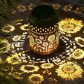 Kaixoxin Solar Garden Decor Metal Lantern Sunflower Table Lamp Bronze Outdoor by KAIXOXIN