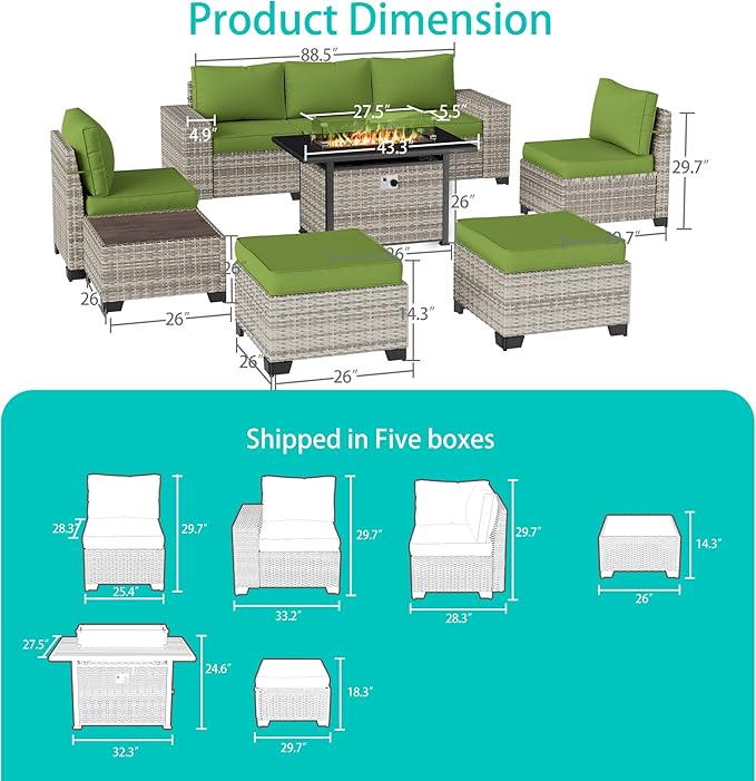 9-Piece Outdoor Patio Furniture Set - Image 3