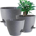 Large Self Watering Pots, 12/10/9 Plastic Planters by UOUZ