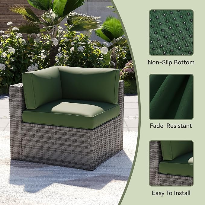 Aoxun 14pcs Patio Cushion Covers Replacement, Waterproof Outdoor Furniture - Image 5