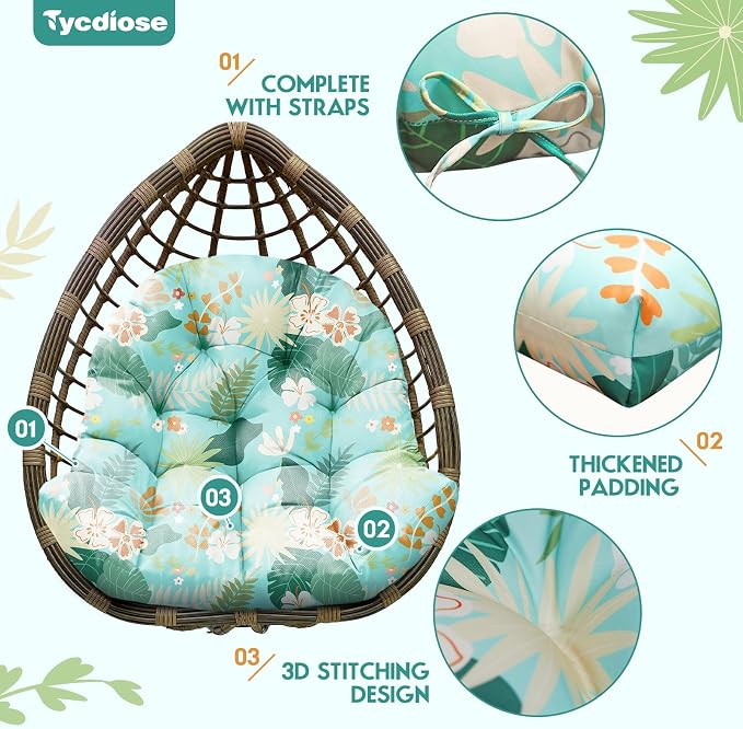 Egg Chair Cushion Replacement, Waterproof Outdoor Hanging Egg Swing Chair - Image 5
