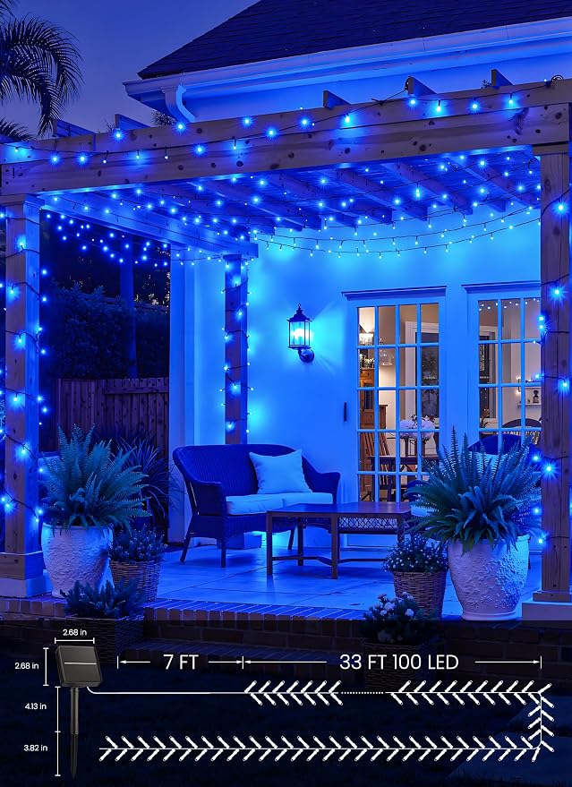 Brightown Solar String Lights Outdoor, 2 Pack Total 80FT 200 LED Solar Powered - Image 5