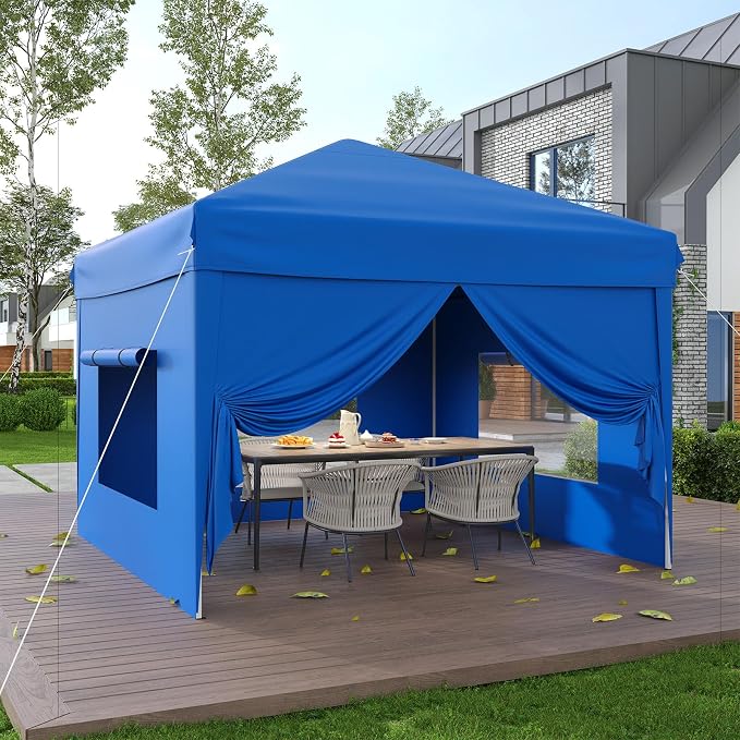 10x10 Pop Up Canopy Tent with 4 SideWalls, Easy Up Canopy with 3 Adjustable - Image 7