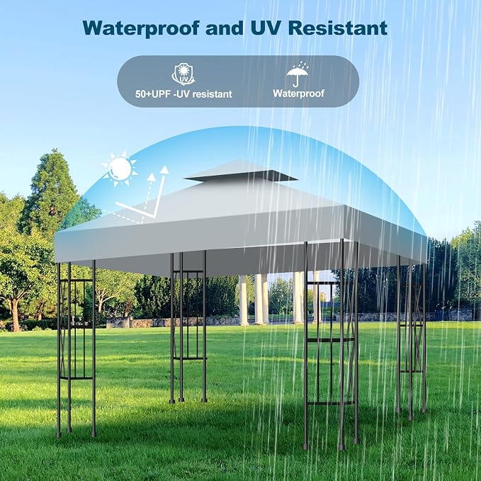 10x10 Canopy Replacement Top Cover Canopy Top Replacement, Double Layer Vented - Image 5