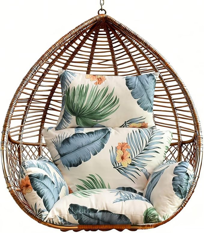Floral Egg Chair Cushion Hanging Basket Hammock Seat Cushion Thick Soft Egg by ChairCushions