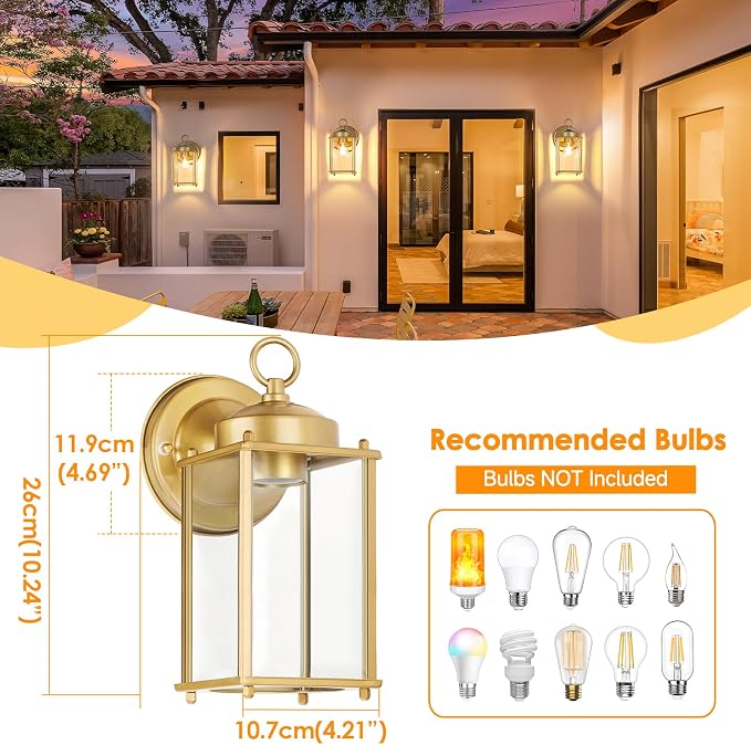 Large Outdoor Wall Lantern, Exterior Waterproof Wall Sconce Light Fixtures - Image 2