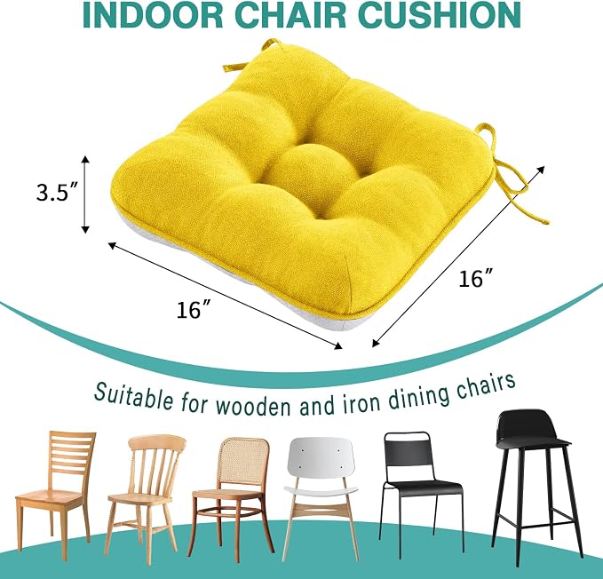 BETU Chair Cushions for Dining Chairs Set of 6, 3.5" Thick Kitchen Table Chair - Image 8