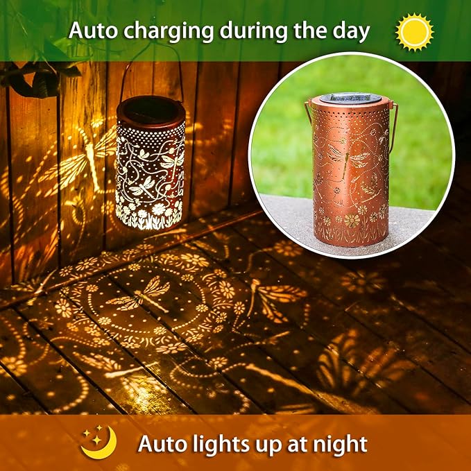Dragonfly Solar Lanterns Outdoor Waterproof Hanging Solar Lights Dragonfly Gifts - Image 4