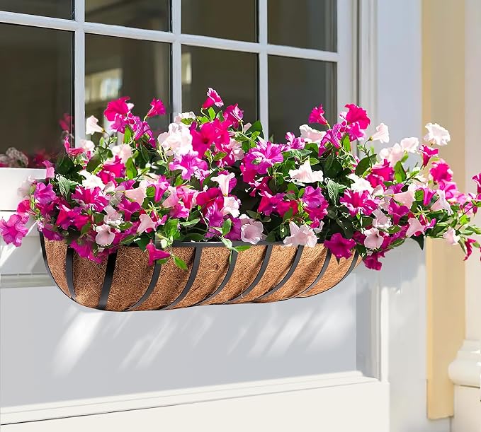 Y&M 24" Coco Liner for Window Box Deck Basket Planter Trough Coconut Fiber - Image 6