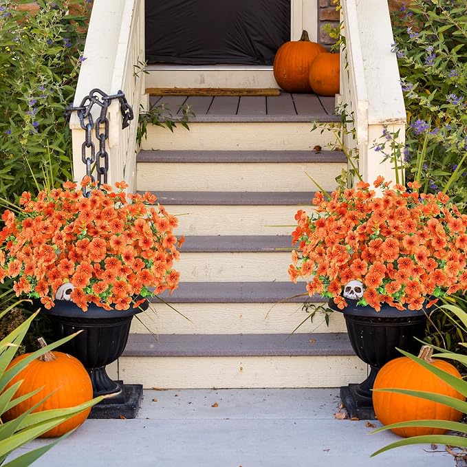 AGIRL 16 Bundles Artificial Fall Flowers Outdoor Indoor Decoration, No Fade - Image 4