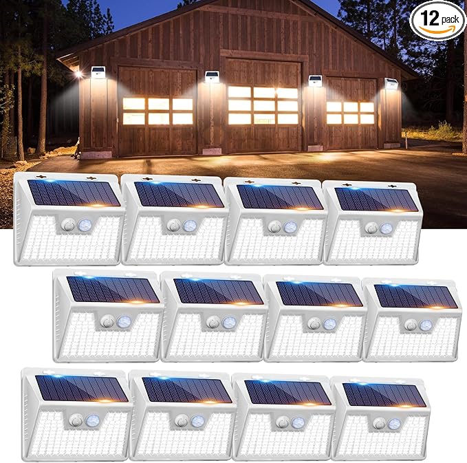 Peasur Solar Lights Outdoor Waterproof, 3 Lighting Modes Motion Sensor Ultra by Peasur