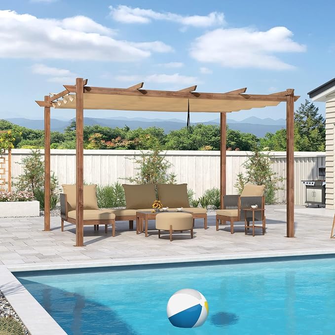 PURPLE LEAF 10' x 13' Outdoor Retractable Pergola - Image 2