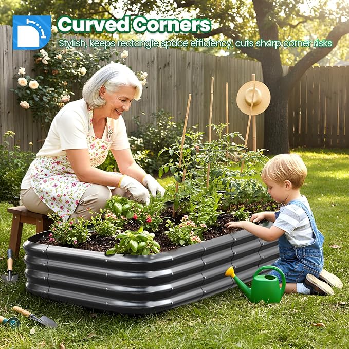Quictent Galvanized Raised Garden Bed Kit, Dark Grey - Image 2