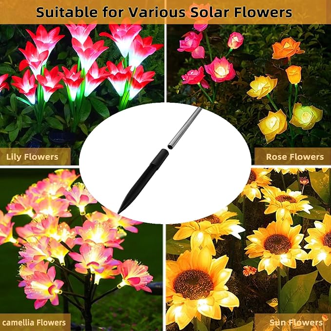 10 Pack Solar Light Stakes Replacement, ABS Reinforced Ground Spikes - Image 4