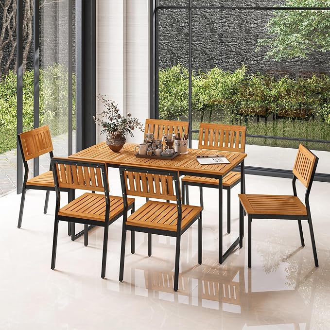 Tangkula 7 Piece Outdoor Dining Set - Image 7