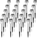 GIGALUMI Solar Lights Outdoor Waterproof, 20 Pack, Stainless Steel LED Solar by GIGALUMI