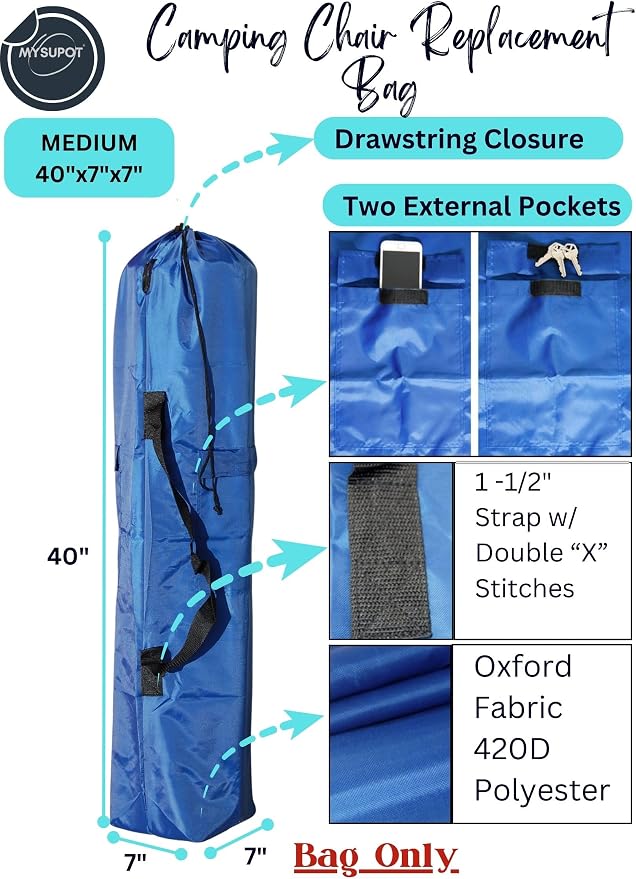 40"x7"x7" Replacement Bag for Folding Camping Chair, Camp Chairs, Yoga Mat - Image 3
