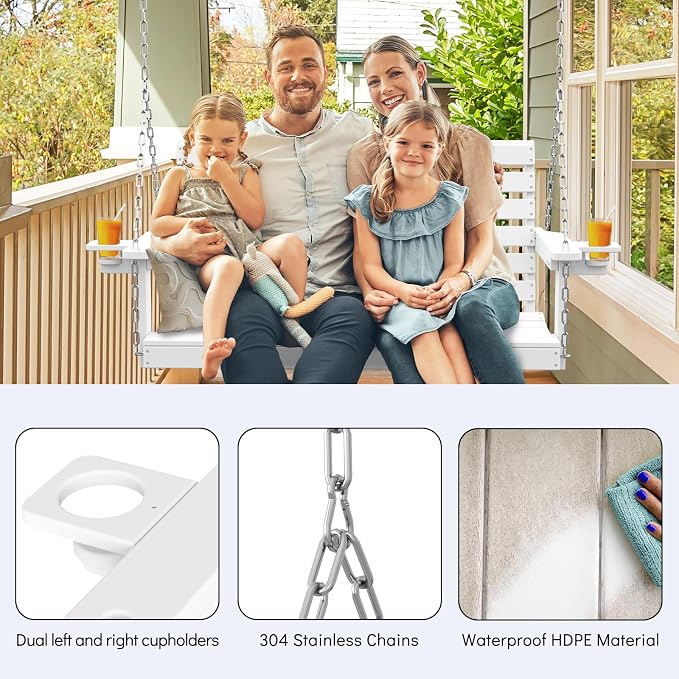 Plawdlik Porch Swings, 2 Seat Patio Chair - Image 7