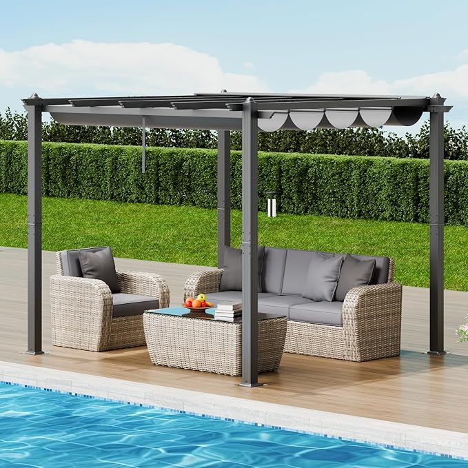 VEVOR 10'x10' Outdoor Retractable Pergola - Image 8