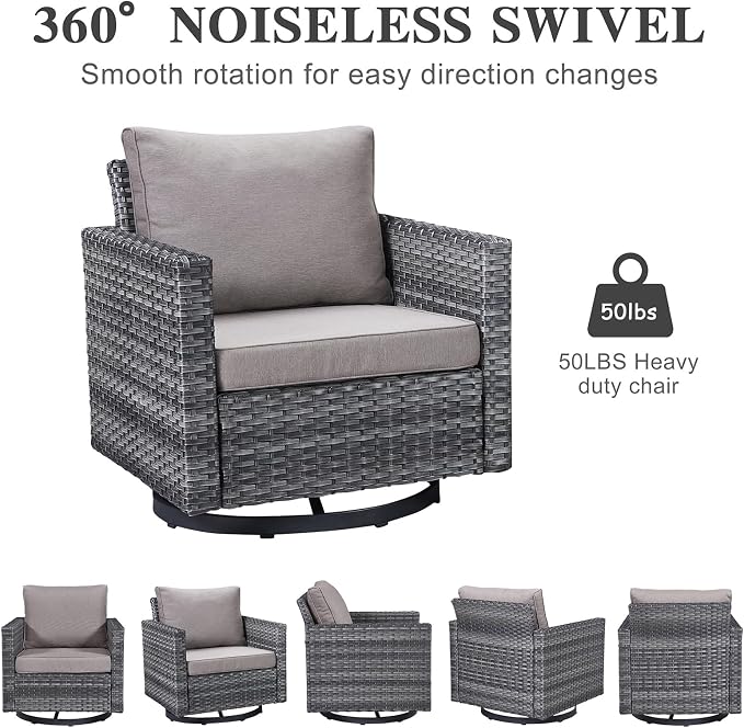 Belord Spacious 11 Pieces Patio Conversation Set - Image 4