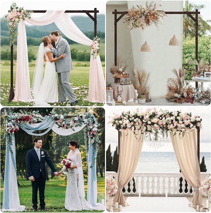 7.2FT Wooden Wedding Arch Square Wood Arches Arbor Backdrop Stand - Image 6