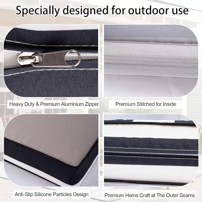 Outdoor Cushion Covers for Patio Furniture, Patio Cushion Covers Replacement - Image 4