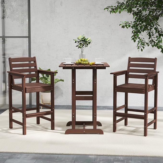 Tangkula Patio Adirondack Chairs Set of 4, HDPE Bar Height Chair - Image 5