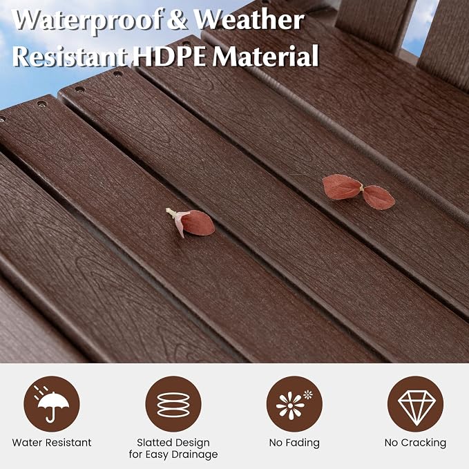 Tangkula Outdoor Bar Stool, HDPE Tall Adirondack Chair - Image 7