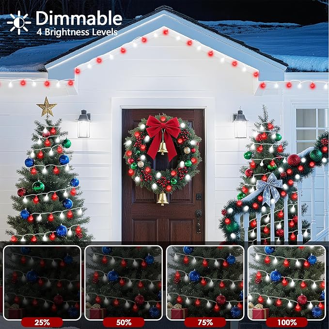 43FT 100LED Connectable Globe String Lights Indoor Outdoor - Image 6